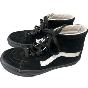 Vans Sk8-Hi Black Suede High Top Sneakers Women 7.5 Youth 6 Unisex Skate